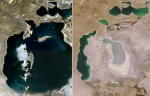 UZBEKISTAN 26 FOTO SATELITE DEL MAR DE ARAL EN 1989 AL 2008 Y ACTUALMENTE ES MUCHO PEOR