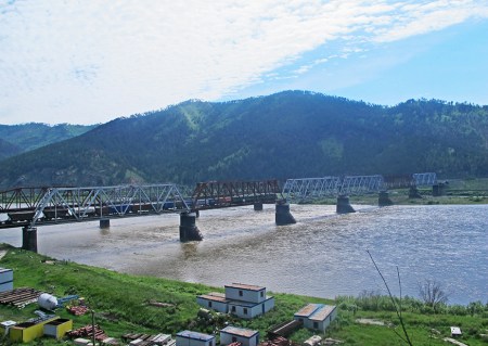 SIBERIA 2°, 13 (REPUBLICA DE BURIATIA) PUENTE FERREO SOBRE EL RIO SELENGA, PASO OBLIGATORIO DEL TANSSIBERIANO ANTES DE LA POBLACION MOSTOVOY
