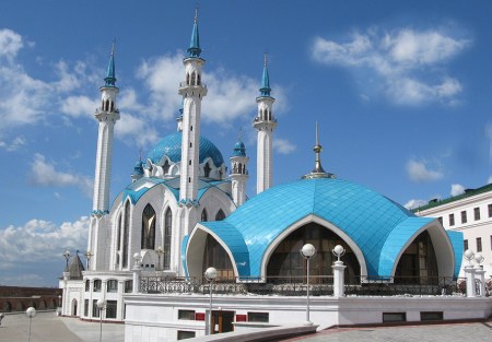 SIBERIA 2°, 259 (KAZAN) MEZQUITA DE KUL SHARIF INAUGURADA EN 2005, ACOGE A 6000 PERSONAS, PAISES MUSULMANES AYUDARON A SU CONSTRUCCION, COSTO 400 MILLONES DE DOLARES