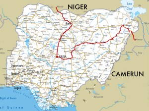 NIGERIA - POR UN PROBLEMA CON NUESTRA CAMARA DE FOTOS Y LA POLICIA, SOLO PODEMOS MOSTRAROS NUESTRO RECORRIDO RECORRIDO ENTRE NIGER Y CAMERUN
