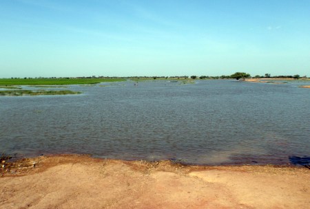 MALI 83 (DE BAMAKO EN RUTA A DJÉNNÉ) EL EMBARCADERO EN EL RIO BANI, DONDE ATRACA LA BARCAZA QUE HACE LA TRAVESIA HASTA LA CIUDAD DE DJÉNNÉ