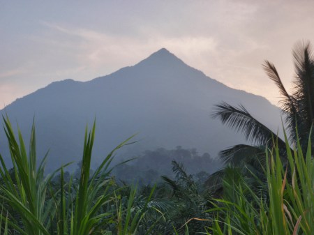 CAMERUN 153. EL VOLCAN MONTE CAMERUN. ALGUNAS VECES SE VE LA CUMBRE CUBIERTA DENIEVE, A PESAR DE ESTAR TAN CERCA DEL ECUADOR